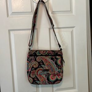 Vera Bradley Black Paisley Pattern Crossbody  Purse